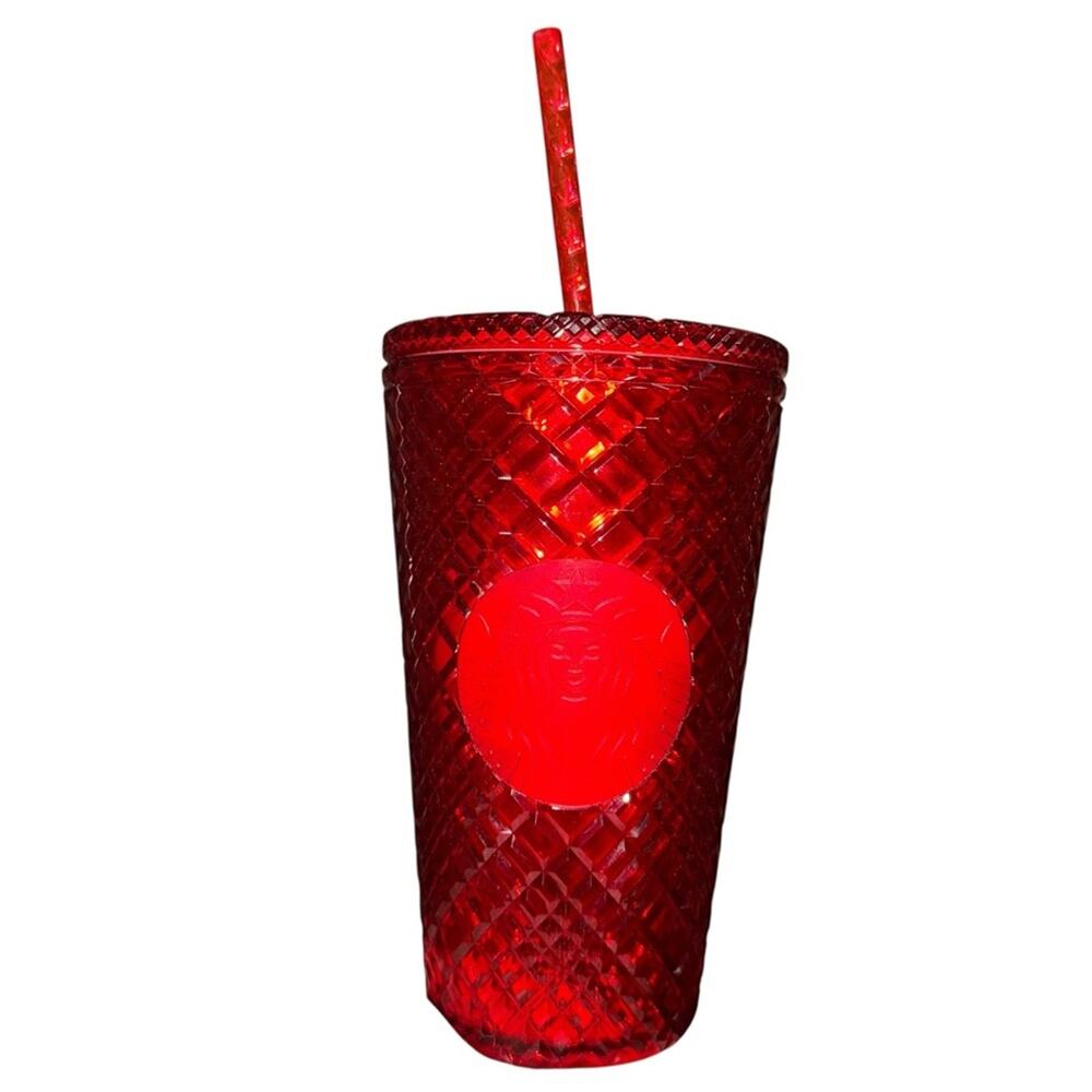 Starbucks 2021 Holiday Christmas Jeweled Cold Tumbler RED 16oz Grande